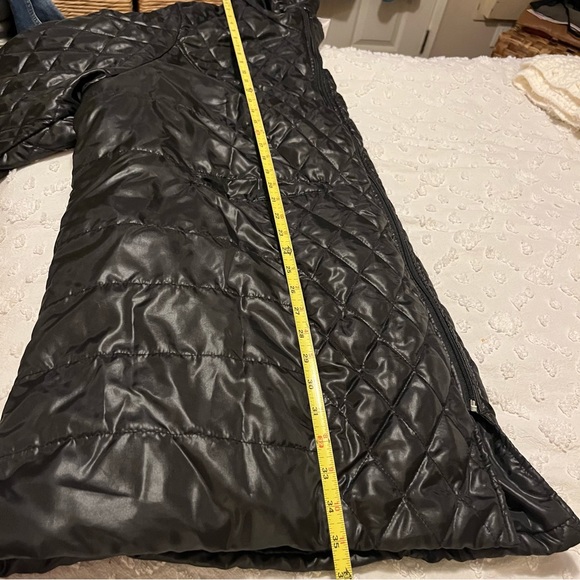 Black Quilted Lightweight Puffer Mid Length Funnel Neck Coat Jacket  Sz 2X - Picture 7 of 10